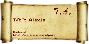 Tót Alexia névjegykártya